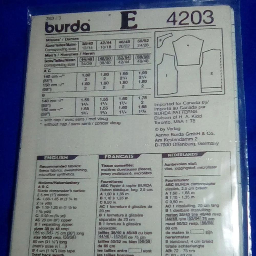 Burda Fleece Ski Shirt Vest  12-26 38-52